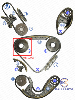 Lắp ráp chuỗi thời gian AUDI 2.7L CANA VW PHAETON TOUAREG 3.0T CATA CASA CEXA 059109229J 106L 057109218K