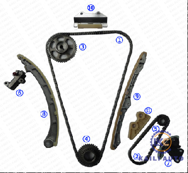 Bộ xích thời gian cho Động cơ HONDA Accord Element CR-V ACURA Element TSX K24A1 K24A2 K24Z 2.4L DOHC 14401-PPA-004 176L