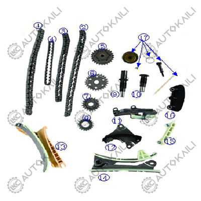 Nhựa PA66 / PA46 Timing Chain Kit cho LR3 245Cu. In. V6 GAS Dầu xăng 4.0L 05-07