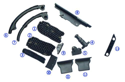 Nhựa PA66 / PA46 Timing Chain Kit cho INFINITI 4494CC V8 90-96 Q45 32V DOHC