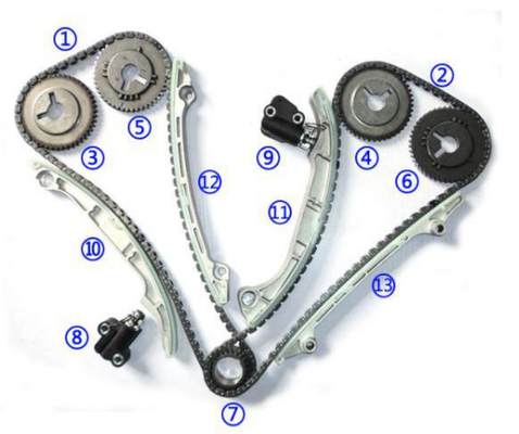 Nhựa PA66 / PA46 Timing Chain Kit cho INFINITI QX56 VK56DE V8 5.6L 5552cc 04-06