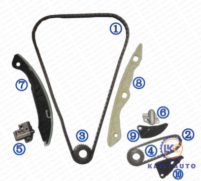 Bộ xích thời gian cho HYUNDAI / KIA Sonata IX35 Santafe KIA Sportage Sorento K5 Động cơ G4KE 2.4L 24321-25000 9 * 180L