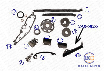 Bộ chuỗi thời gian GA14DE GA16DE cho NISSAN AD RESORT ALMERA PRIMERA SENTRA DOHC 16V 1.3L 13028-53Y00